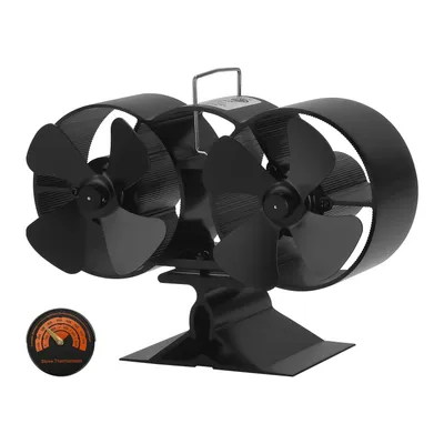 Immagine prodotto di Clanmacy ventilatore per stufa 8 pale ventilatore per stufa ventilatore per stufa a legna doppio motore impotente per stufa a legna camino ventilatore a legna