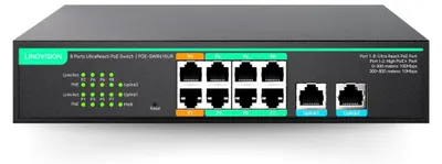 Zdjęcie produktu dla Przełącznik sieciowy 8-portowy UltraReach PoE – zasilanie 130W – Gigabit RJ45