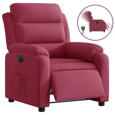 Image de vidaXL Fauteuil relax électrique vin rouge velours