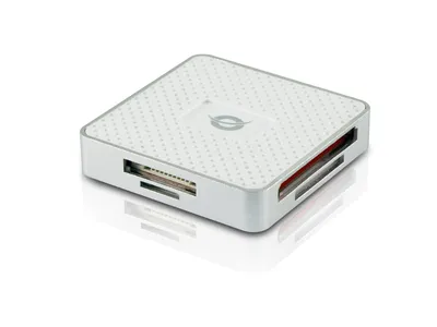 Produktbild von Conceptronic CMULTIRWU3, CF, CF Typ II, MMC, MMC Mobile, MMC+, MMCmicro, MS Duo, MS Micro (M2), MS PRO, MS PRO Duo, MicroSD..., Silber, Weiß, USB 3.2 Gen 1 (3.1 Gen 1), 18 mm, 65 mm, 65 mm