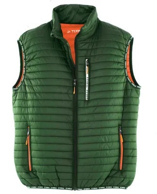 Produktbild von Terrax Workwear Herren Steppweste mit Stehkragen - Gesteppte Weste mit Reißverschluss in Forstgrün-Orange Größe 3XL