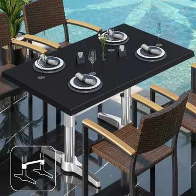 Produktbild von WBC | Bistro Außen Tisch | B: T: H:  120 x 70 x 80,5 cm | Schwarz / Aluminium | Rechteckig | Verbinder | Bistrotisch Gastro Tisch