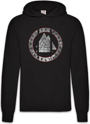 Produktbild von Urban Backwoods Viking Runes, Herren Hoodie, Farbe: Schwarz, Größe: L