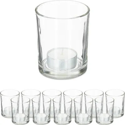 Produktbild von relaxdays Teelichtgläser transparent im 12er Set