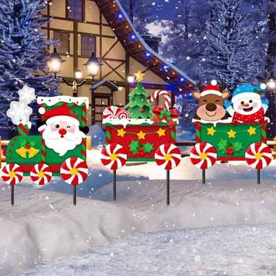 Productafbeelding van Set van 3 metalen kerstdecoraties voor buiten