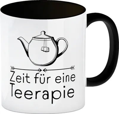 Produktbild von Zeit für eine Teerapie Kaffeebecher Schwarz