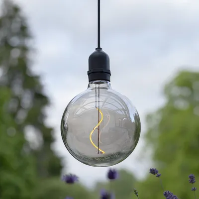 Produktbild von LED Leuchtkugel BOWL - Hängeleuchte - Filament LED - D:12,5cm - Batterie - Timer - rauchgrau - Außen