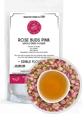 Produktbild von Rosenblütenknospen, ganz, rosa, getrocknet, 20 g, essbar