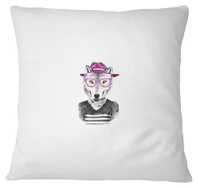 Kissenhülle 45x45 cm, Weiß, Polyester, mit Reißverschluss