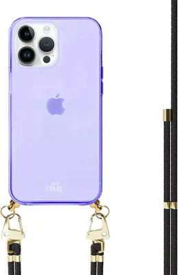 Produktbild von Black & Gold Cord Hülle Purple  - Kompatibel mit iPhone 14 Pro Max