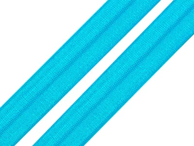 Produktbild von 25m Falzgummi 20mm Faltgummi elastisches Einfassband Schrägband Saumband Farbwahl, Farbe:ozeanblau