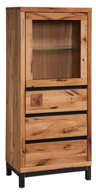 Produktbild von MASSIVMOEBEL24.DE Vitrine Wildeiche 65x40x148 natur geölt VILLANDERS #103