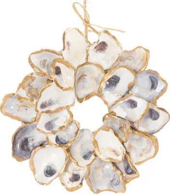 Produktbild von Austernkranz Muscheldekoration Maritimer Schmuck für Wand und Türe