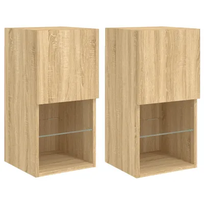 Obrázek produktu pro TV skříňky s LED osvětlením 2 ks dub Sonoma 30,5x30x60 cm