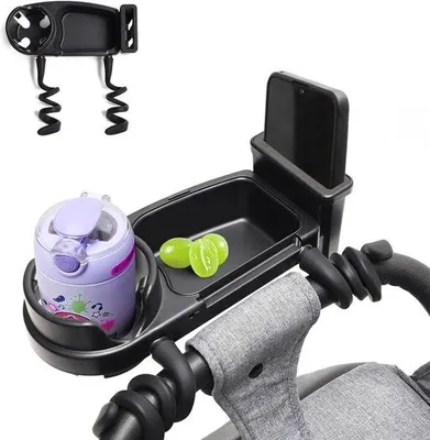 Produktbild von 3-in-1 Tragetasche für Kinderwagen - universelle Telefonhalterung - bequeme und abnehmbare Halterung - Kinderwagen-Ausstattung für unterwegs