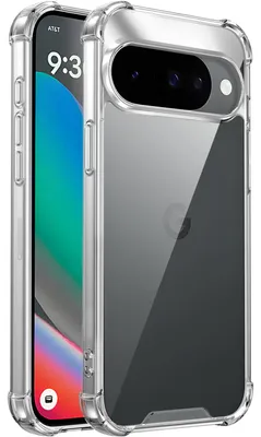 Immagine prodotto di Custodia trasparente per Google Pixel 9/Pixel 9 Pro/Pixel 10/Pixel 10 Pro, retro trasparente ibrido, copertura antiurto con paraurti in TPU
