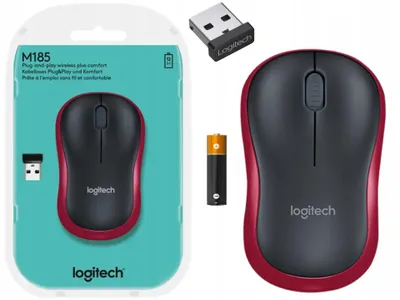 Produktbild von Drahtlose Maus Logitech M-185 910-002240 M185 Rot WROQ-XQ 75.2 g 1000 dpi