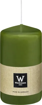 Produktbild von Stumpenkerze aus Paraffin, Olive, Wiedemann, 100/58 mm, Brenndauer ca. 33h