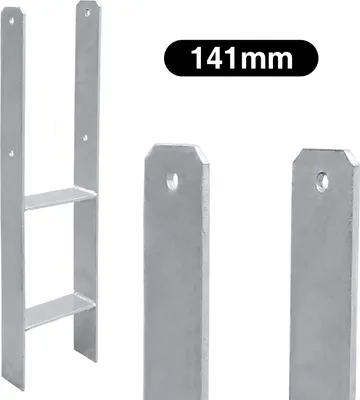 Produktbild von Clanmacy 8x H-Anker Pfostenanker H-Anker H-Pfostenanker Pfostenträger Pfostenhalter 141mm 600MM