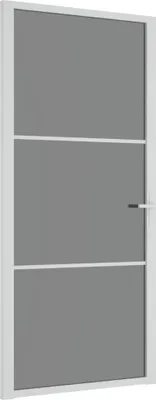 Produktbild von Innentür 93x201,5 cm Weiß ESG-Glas und Aluminium
