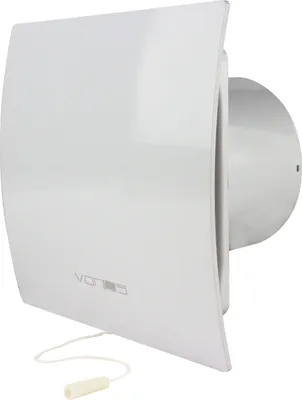 Produktbild von Badlüfter Ventilator Lüfter Badezimmer Badventilator Rückstauklappe WC Be- Entlüftung Abluft Ø 100 mm weiß Zugschalter gebogen