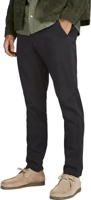 Produktbild von Jack & Jones 12174152, Chino, Erwachsener, Schwarz, Baumwolle, Elasthan, Nicht bleichen, Feinwäsche (30°C)