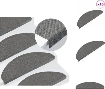 Immagine prodotto di vidaXL Tappetini autoadesivi 15 pezzi 65x22,5x3,5 cm Grigio - Tappetini per gradini