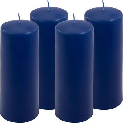 Obrázek produktu pro Sada sloupových svíček, 20 cm, Ø 7,5 cm, modrá, 4 ks