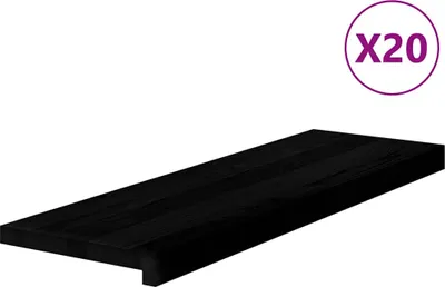 Zdjęcie produktu dla vidaXL Schody – 20 sztuk, brązowo-czarne, 80x30x2 cm, solidne drewno dębowe