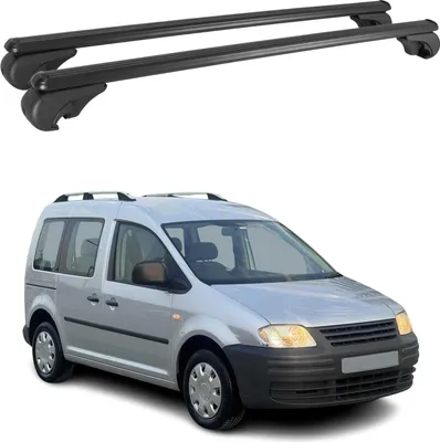 Image de Barres de toit Transversales pour VW Caddy 2004-2015 Aluminium Noir