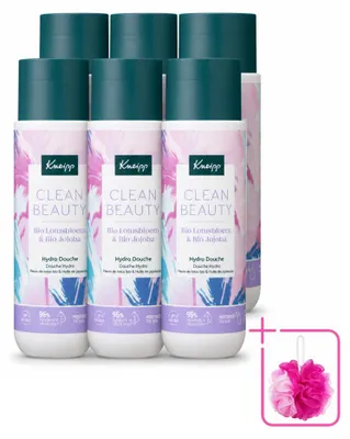 Imagen del producto de 6 unidades de gel de ducha Kneipp Clean Beauty, aroma de loto y jojoba, 200 ml cada uno. Paquete ahorro