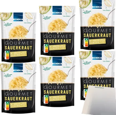 Produktbild von Edeka Gourmet-Sauerkraut fein gewürzt 6er Pack (6x400g Packung) + usy Block