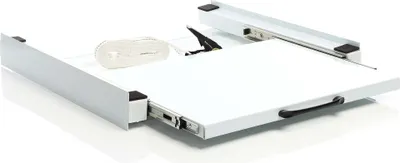 Zdjęcie produktu dla Pośrednia rama montażowa Wiltec z kwadratową półką, maks. 150 kg, rama łącząca do ustawiania pralki i suszarki bębnowej jedna na drugiej