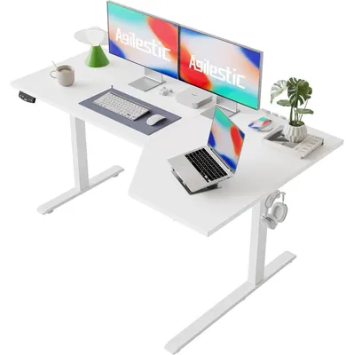 Produktbild von Elektrischer Stehschreibtisch L-förmig 150x90 cm Weiß höhenverstellbar Sitz-Steh-Tisch