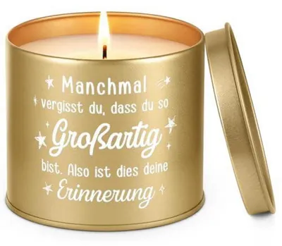 Produktbild von Duftkerze Sojawachs Motivationsgeschenk für Frauen und Männer 35 Stunden Brenndauer