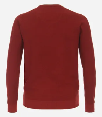 Zdjęcie produktu dla Sweter męski REDMOND Casual z długim rękawem i dekoltem w serek Regular Red 6XL