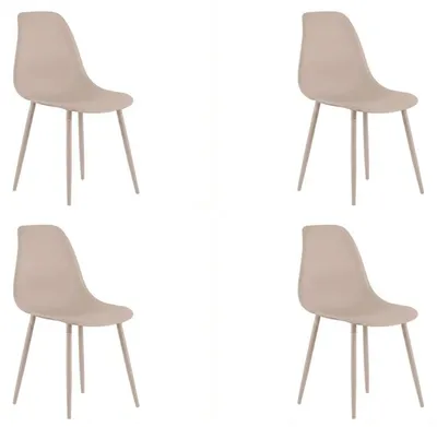 Produktbild von Set mit 4 Kunststoffstühlen OSAKA, beige