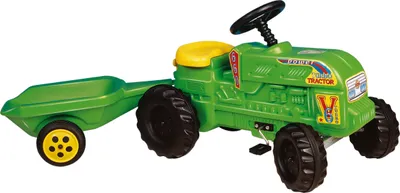 Produktbild von Dohany Kinder Traktor-Set Pedal Trettraktor mit Muldenkipper Anhänger Grün