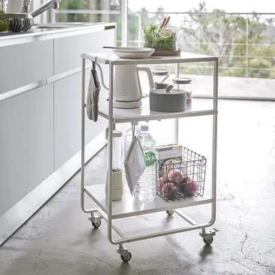 Image de Chariot de cuisine en métal avec roulettes Wagon