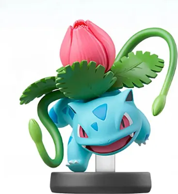 A figurine of the Pokemon Ivysaur on a display base.