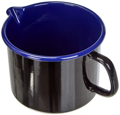 Snavelpan ø 16 cm, 2,0 L, Emaille, Schwarz, Induktion, mit Deckel