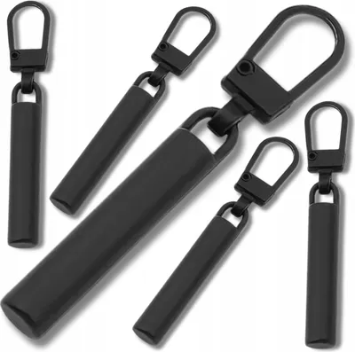 Image de EDIBAZZAR | Lot de 5 attaches métalliques pour curseurs de fermeture éclair, noir