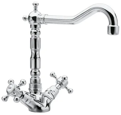 Produktbild von ANTEA Waschtischarmatur mit Retro-Einlauf, inkl. Ablaufgarnitur, 240mm Chrom