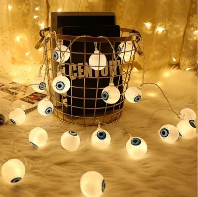 Produktbild von LED Lichterkette Halloween Licht Party Deko Dekoration Augen 20 Lampen 3 m