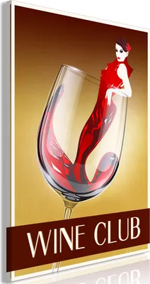 Produktbild von Italienischer Leinwand Leinwandbild - Wine Club (1 Part) Vertical 20x30 cm Text j-A-0075-b-a