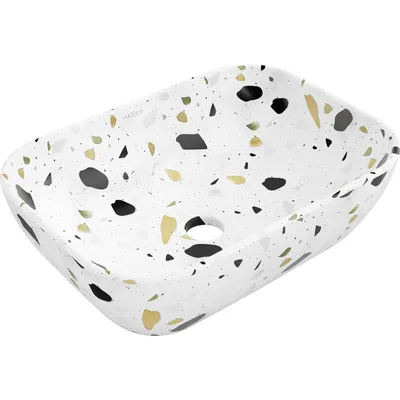 Zdjęcie produktu dla Mexen Rita umywalka nablatowa 45 x 32 cm, biała kamień terrazo - 21084587