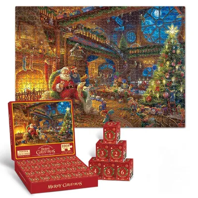 Produktbild von Adventskalender Puzzle,Weihnachtskalender 24 Tage für Kinder, Familie und Weihnachtszeit-C
