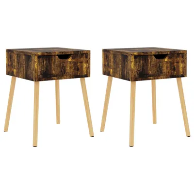 Produktbild von Nachttische 2 Stk. Räuchereiche 40x40x56 cm Holzwerkstoff