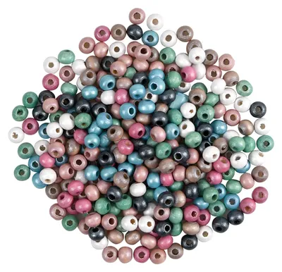 Holzkugeln 300 Stück, 6 mm, rund, bunt, mit Loch, DIY-Schmuck