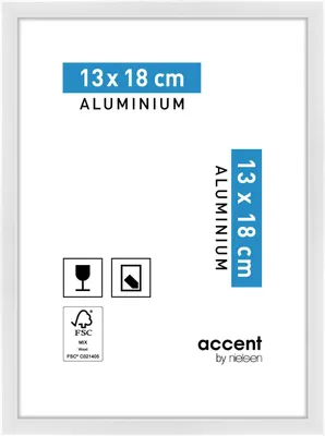 Produktbild von accent by nielsen Aluminium Bilderrahmen Accent, 13x18 cm, Weiß Glanz